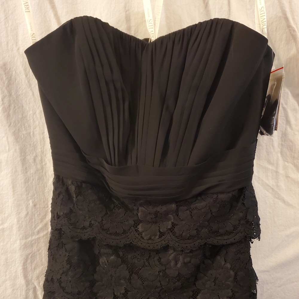 Black strapless lace davids Bridal size 4